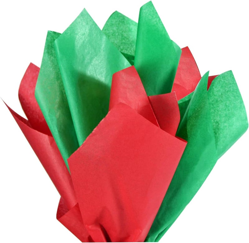 Bobobag 100 Sheets 20"X14" Red and Green Tissue Paper Bulk for Gift Bags,Gift Wrapping Arts Craft Party Favor Christmas Decoration - Image 4